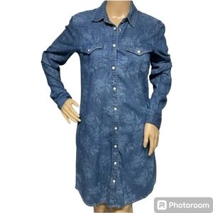 GAP 1969 Chambrey Jean‎ midi dress women's large